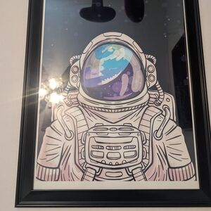 Cosmic Explorer Art Print in Black Frame
